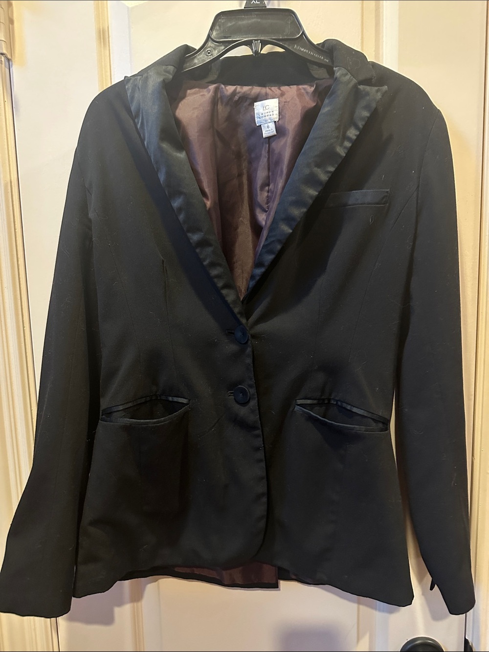 LC Lauren Conrad Black Satin-Trim Blazer
